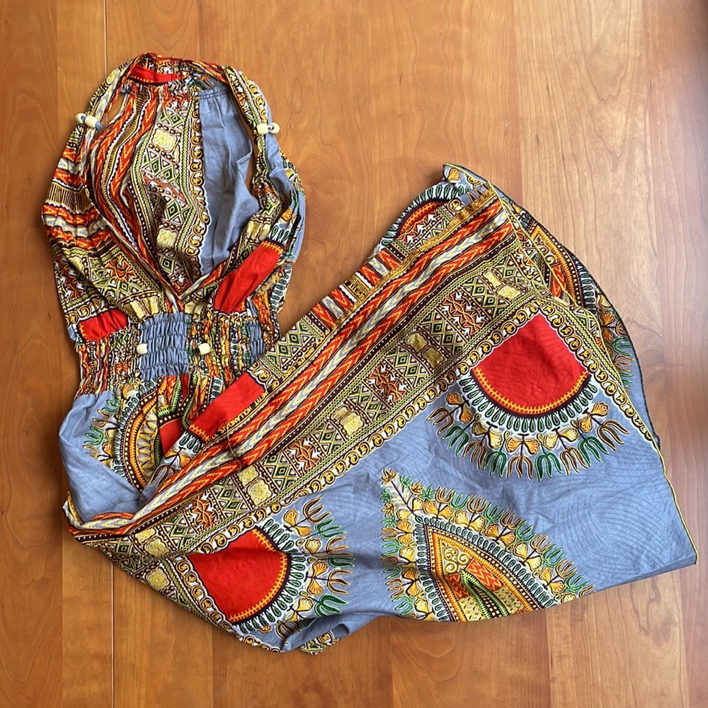 Handmade African Cloth Halter Dress from West Africa Size S/M